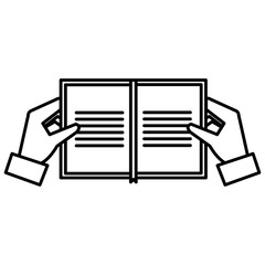 hands with note book vector illustration design