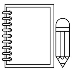 note book with pencil vector illustration design