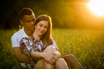 Just being together - couple on date in nature