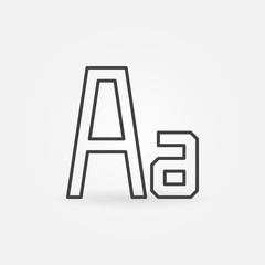 Font vector minimal icon in thin line style