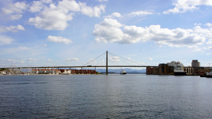 Panoramic view of the city, beautiful landscape with bridge, Stavanger, Norway