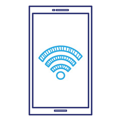 smartphone device with wifi signal vector illustration design