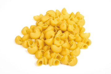 Pipe rigate pasta isolated on white background