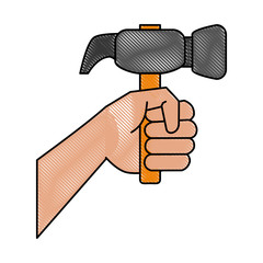 Hand with hammer icon vector illustration graphic design