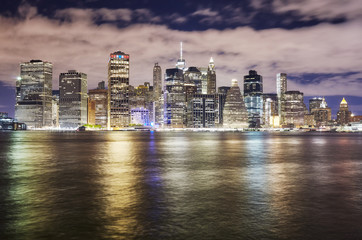 Fototapeta na wymiar New York City skyline at night, USA