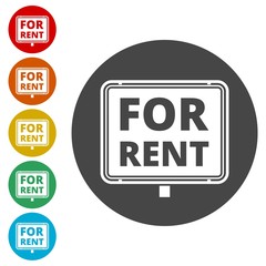 For Rent Sign, For rent icon 
