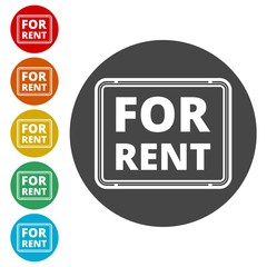 For Rent Sign, For rent icon 