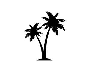 Fototapeta premium Black Palm Tree Illustration Silhouette Logo Symbol Vector