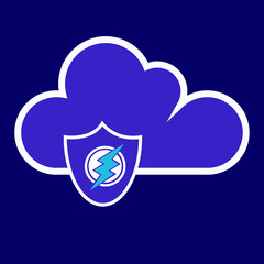 electroneum cloud security icon vector design