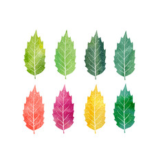 watercolor set of tree leaves
