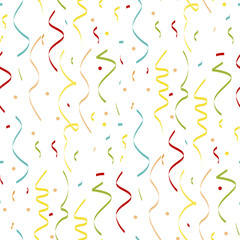 Christmas confetti seamless pattern Merry Christmas and Happy New Year winter holiday background decorative paper vector illustration.