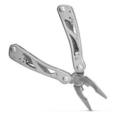 metallic multitool isolated on white