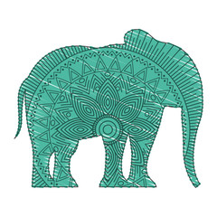 hand drawn for adult coloring pages with elephant zentangle vector illustration