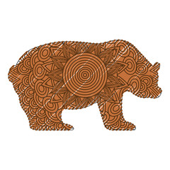 hand drawn for adult coloring pages with bear zentangle  vector illustration