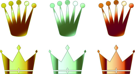Crown Gold, Silver, Copper Set.eps