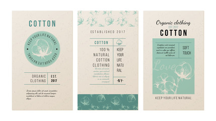 Cotton banners in vintage style