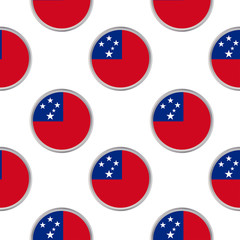 Seamless pattern from the circles with flag of Samoa.