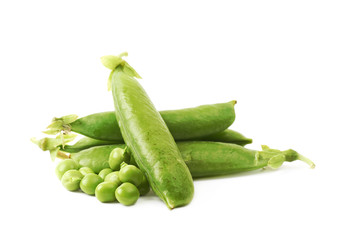 Green pea bean isolated