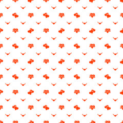 Seamless pattern on Valentines Day. Vector texture with red romantic signs on white background
