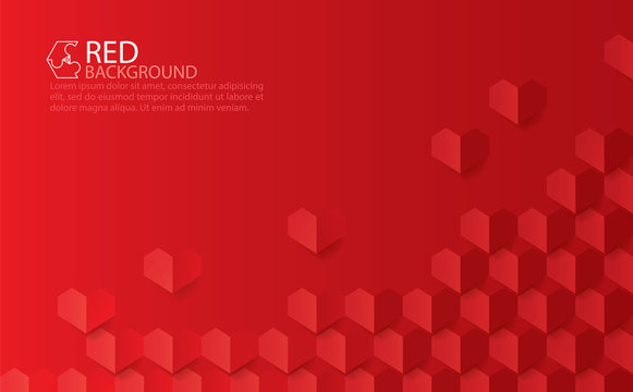 Red heart abstract background. Vector. For valentine, party, Christmas, Newyear. Book cover, website background, banner, poster, advertising.