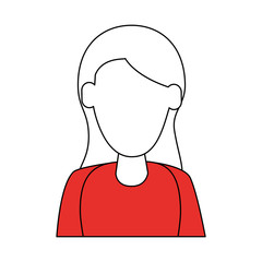 Woman faceless profile icon vector illustration graphic design