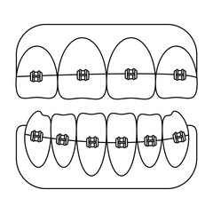 teeth with brackets icon