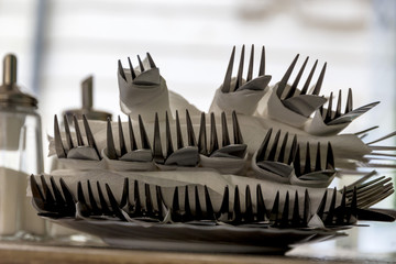 cutlery with forks and knives