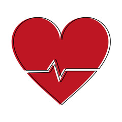 Heartbeat medical symbol icon vector illustration graphic design