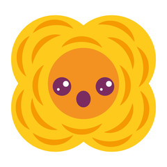 Fototapeta premium yellow flower kawaii cartoon natural vector illustration