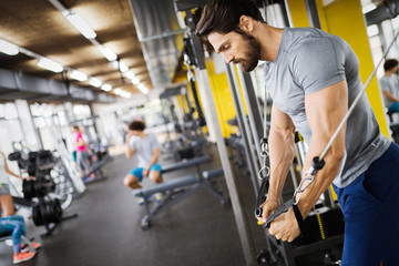 Man working out in gym