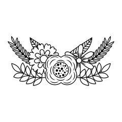 Fototapeta premium flower leaves and branches natural ornament vector illustration