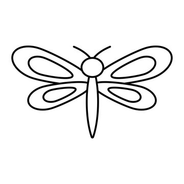cute dragonfly insect spring season vector illustration outline image