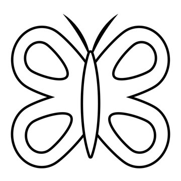 cute butterfly wings insect decoration vector illustration outline image