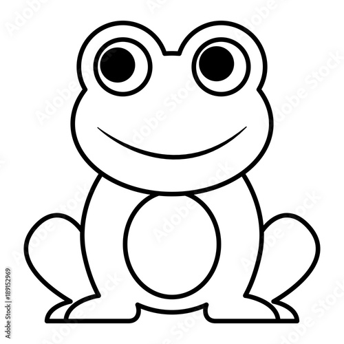 Cartoon Frog Line Drawing Drawing Easy
