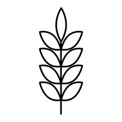 spring branch with leaves natural vector illustration outline design