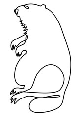 Abstract marmot one line drawing