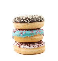 Stack of glazed donuts isolated