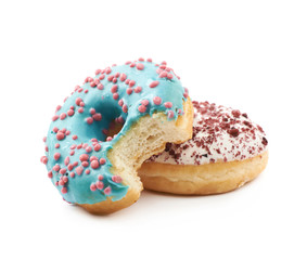 Colorful glazed donuts isolated