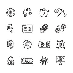 Vector Bitcoin Icon Design Set