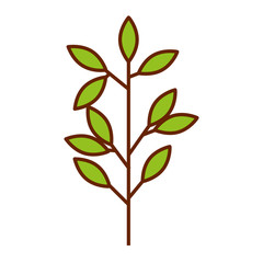 spring branch with green leaves natural vector illustration