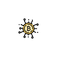 Vector Bitcoin Currency Icon Design