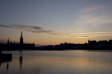 Fototapeta premium Colourful morning at Stockholm waterfront