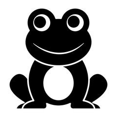 frog cute animal sitting cartoon vector illustration