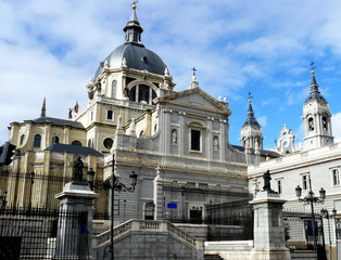 Almudena Cathedral, a neoclassical Roman Catholic church in Madrid, Spain