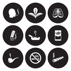 Smoking, cigarette icons set