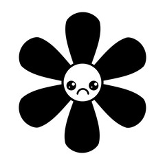 orange flower kawaii cartoon botanical icon vector illustration