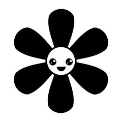 orange flower kawaii cartoon botanical icon vector illustration