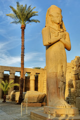 Statue of King Ramses II in Karnak temple. Luxor, Egypt.