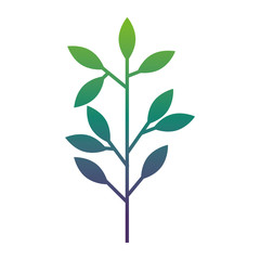 spring branch with green leaves natural vector illustration