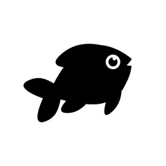 Fish icon - flat black and white symbol